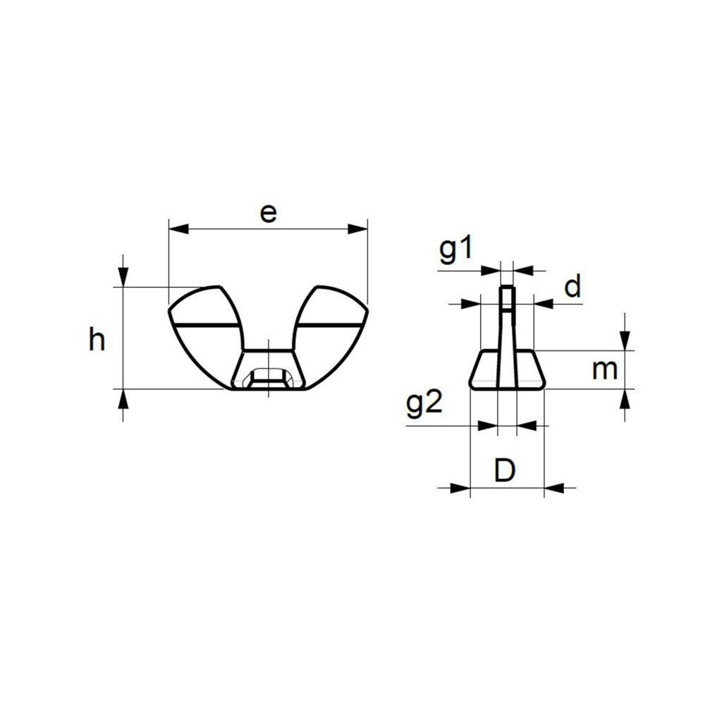 disegno dadi alette stampati freddo forma tedesca din 314