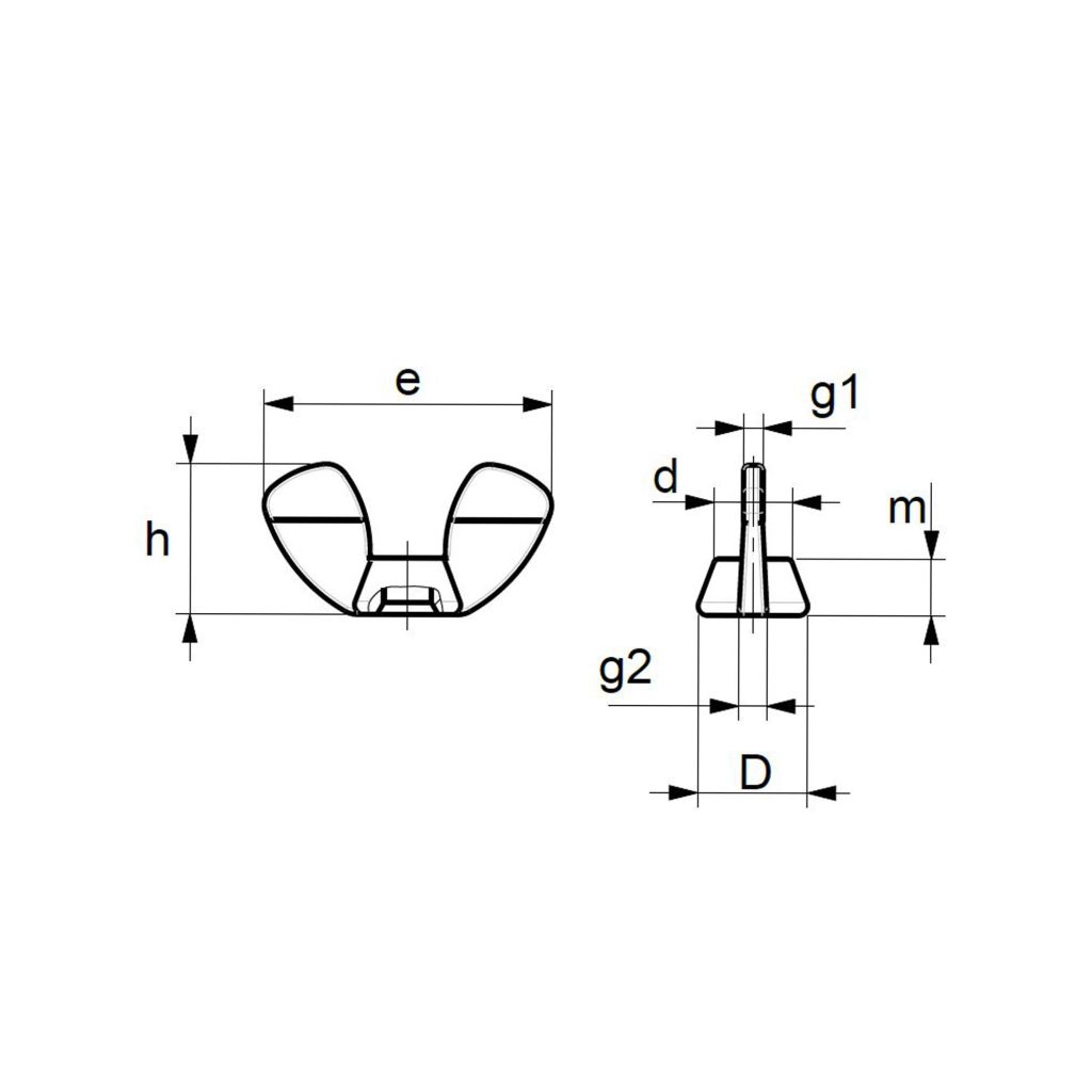 disegno dadi alette stampati freddo forma tedesca din 315